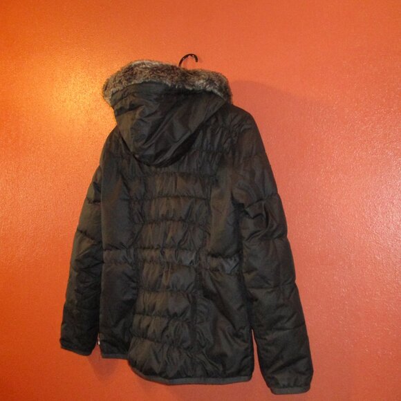 Tommy Hilfiger Woman Medium Black Red Brown Full Zip Faux Fur Hooded Coat - Picture 8 of 10